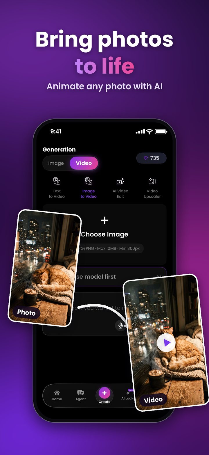 Lenz AI turning a photo into a video
