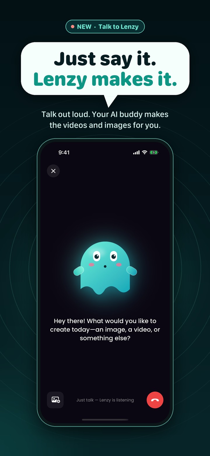 Talk to Lenzy, the voice assistant in Lenz AI