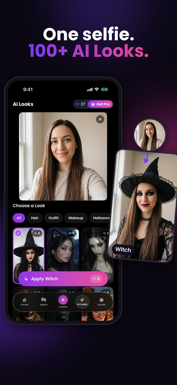Viral templates with your face in Lenz AI